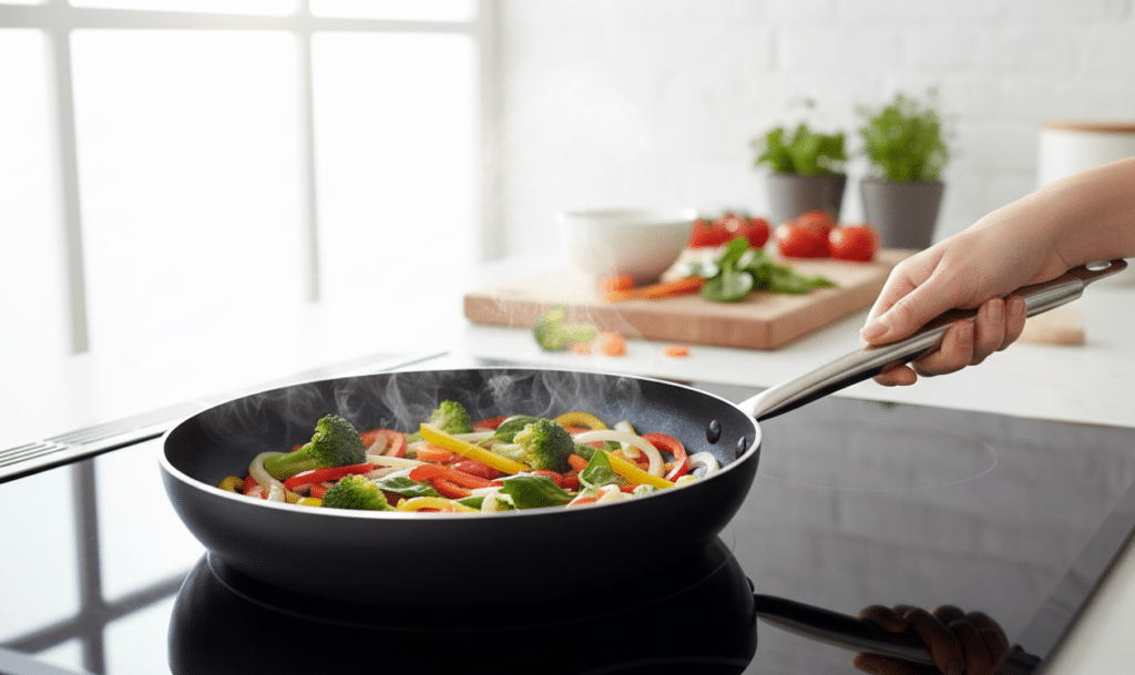 chiefs pan sauteing vegetables